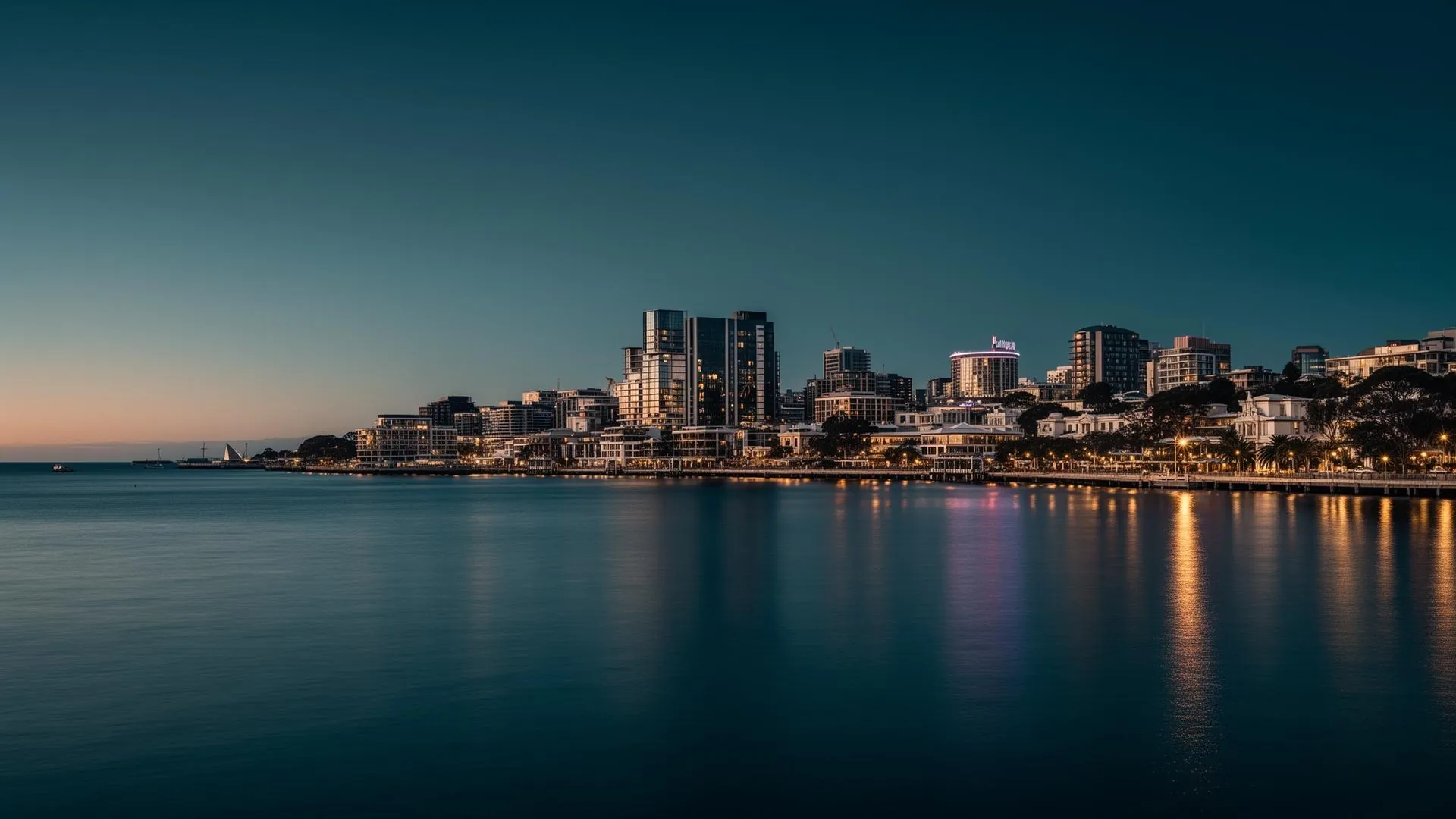 Sydney harbour at dusk